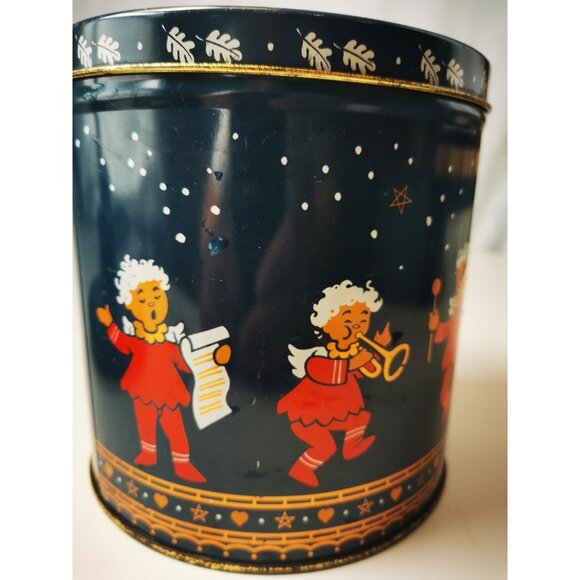 Biscuit Tin Norwegian Christmas Angels - Dancing Singing Angels Sweden Norway - Picture 6 of 8